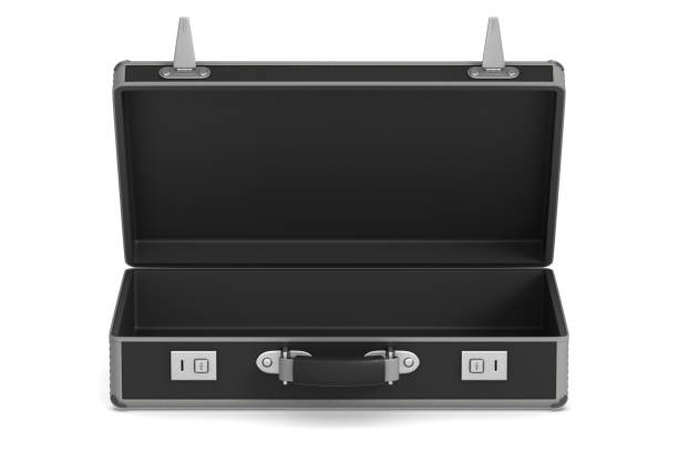 istock open black travel bag on white background. Isolated 3D illustration 1282237214