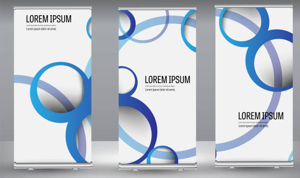 istock Roll up banner colors shape standee business brochure template design. 1282243643
