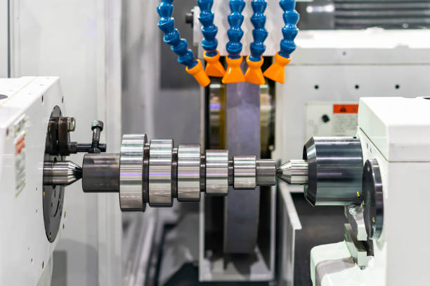 istock high accuracy surface cylindrical cnc grinding machine and work piece of manufacturing finishing process for industrial metal work at factory 1282246264