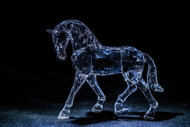 cavalo de cristal no escuro - liquid crystal display - fotografias e filmes do acervo