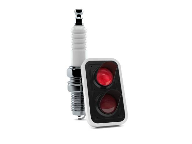 istock Car candle with red traffic light 1282247374