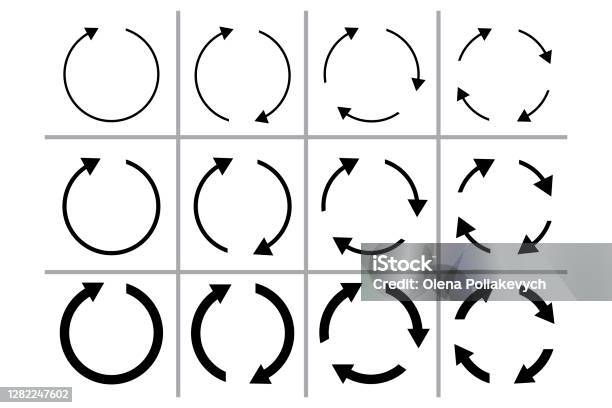 Circular Arrow Icon Reset Symbol Reload And Sync Template Movement Sign Vector Illustration Stock Image Stock Illustration - Download Image Now