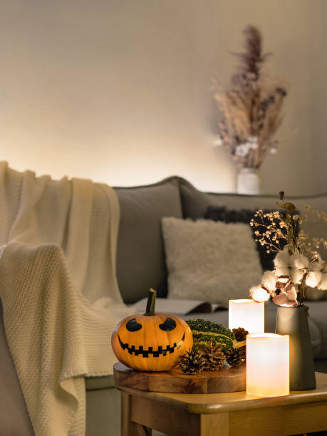 istock Cozy scandinavian style halloween interior 1282251893