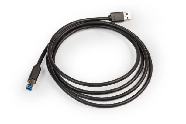 istock Top view of superSpeed USB cable on a white background 1282258024