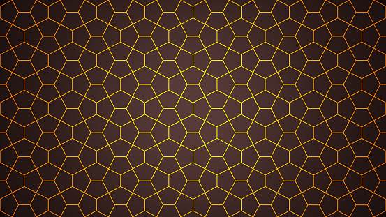 Abstract digital futuristic brown and gold tiled background. 3D rendered image.