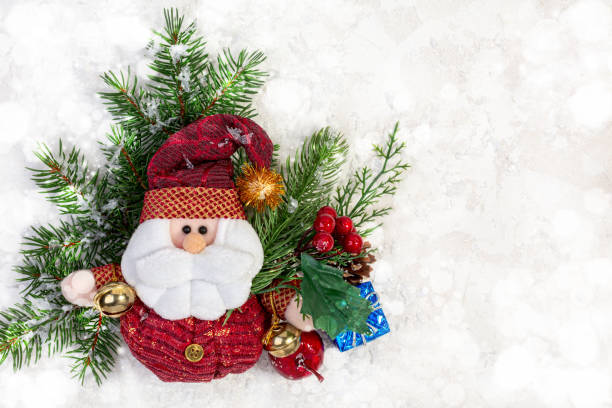 istock Winter or Christmas composition with Santa Claus. 1282258353