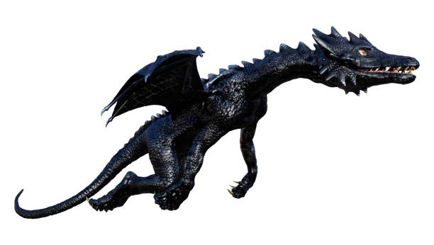 istock 3D illustration fantasy dragon on white 1282258579