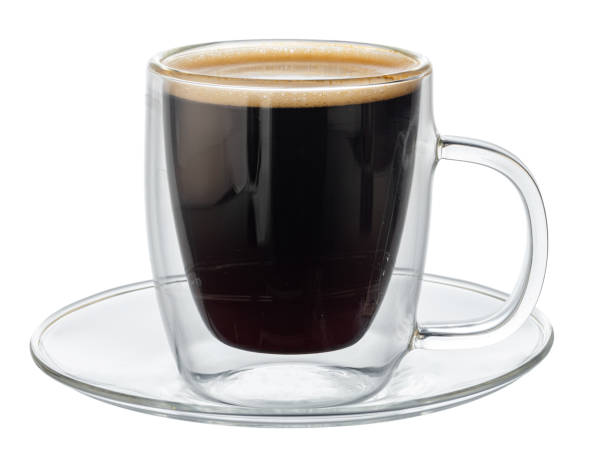istock Glass cup of espresso coffee isolated on white 1282259861