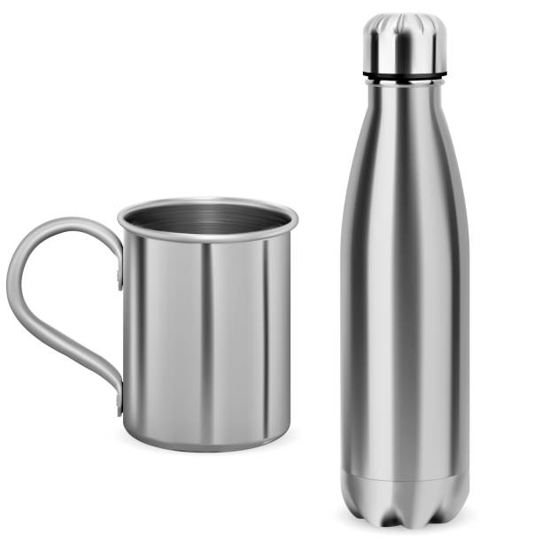 istock Stainless steel water bottle. Thermo flask. Mockup 1282262468