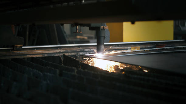 istock Lasercutting close-up from machinery industry 1282265428