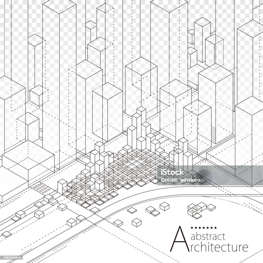 Building Line Drawing Abstract Abstract Line Drawing Architecture Building Background Stock ...