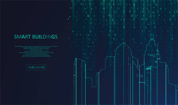 ilustraciones, imágenes clip art, dibujos animados e iconos de stock de diseño de concepto de edificio inteligente - house numbering