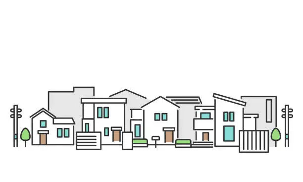 Vector illustration of Residential area lamndscape