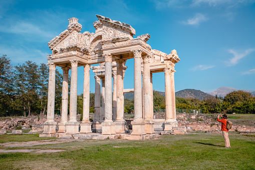 Greek Culture, Architectural column, Camera, Backpack, Unesco