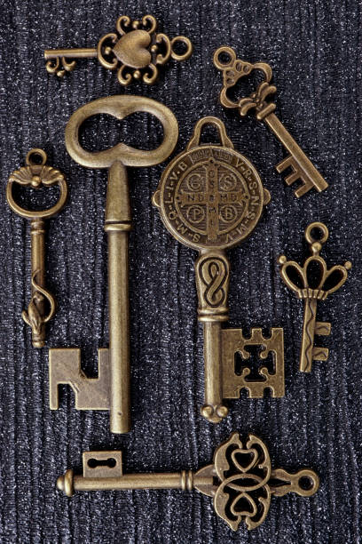 istock Bronze keys ornamental keys for clocks and treasure boxes 1282280843