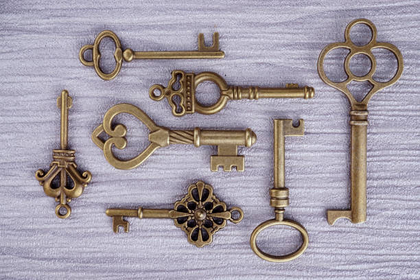 istock Bronze keys ornamental keys for clocks and treasure boxes 1282280919
