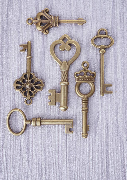 istock Bronze keys ornamental keys for clocks and treasure boxes 1282280929