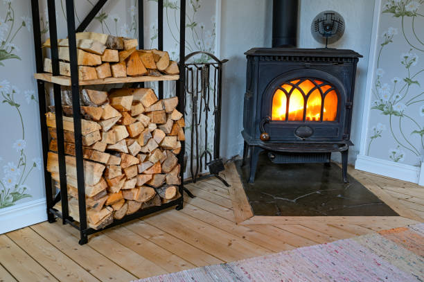 istock cast iron stove with small fan on top 1282281964