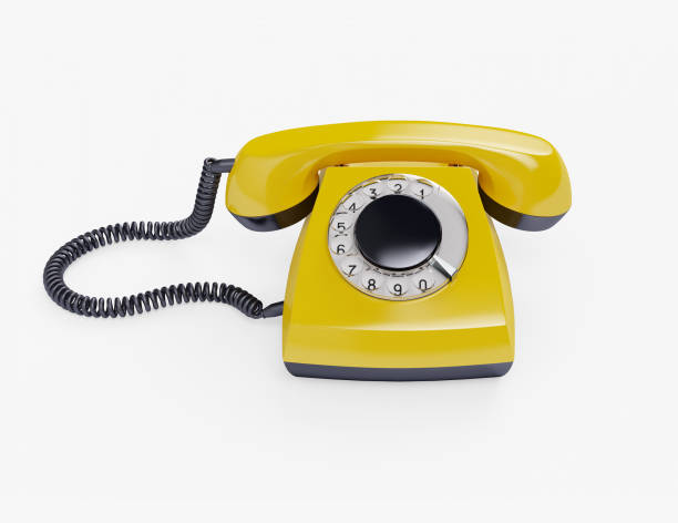 istock Telephone yellow vintage isolated on white. Render 3d illustration 1282287665