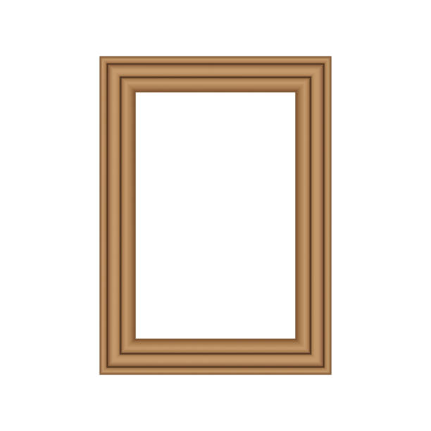 illustrations, cliparts, dessins animés et icônes de cadre en bois réaliste isolé sur fond blanc. - brown background frame backgrounds abstract