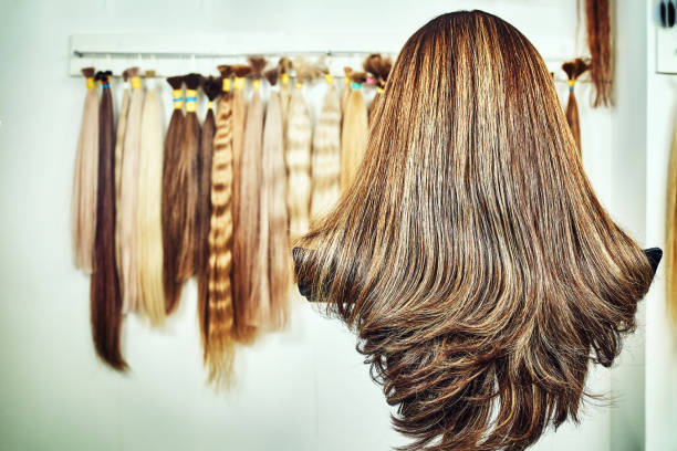 istock Premium hair extension palette with color samples from blonde to 1282288792