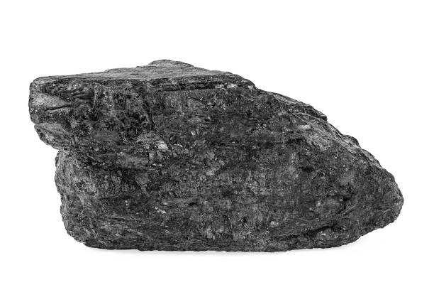 istock Large coal lump isolated on a white background. Piece of black coal. 1282293765