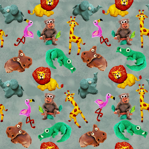 Plasticine Seamless African Baby Animals Colorful Seamless Pattern Stock  Illustration - Download Image Now - iStock