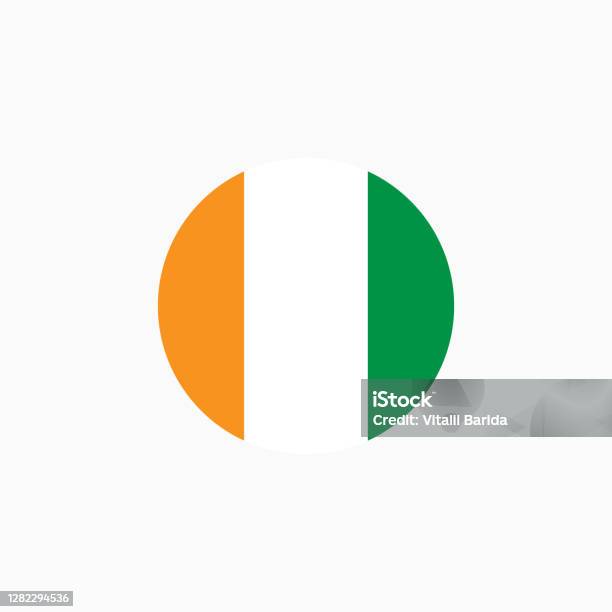 Flag Cote Divoire Circular Icon On : image vectorielle de stock