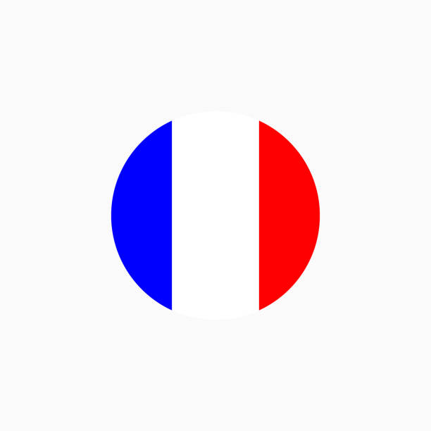 France round flag icon. France round flag icon. National French circular flag vector illustration isolated on white. french currency stock illustrations