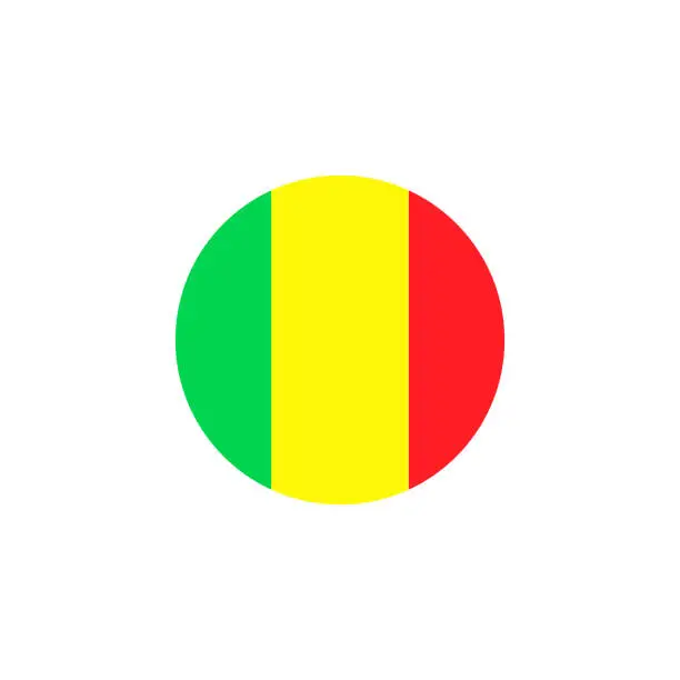 Vector illustration of Mali round flag icon