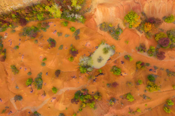 istock Abandoned bauxite mine, martian landscape 1282299508
