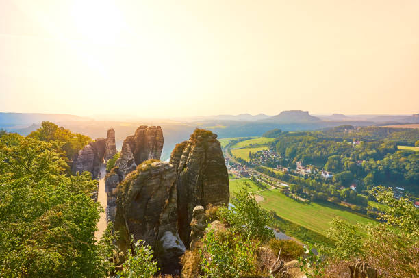 istock Elbe Sandstone Mountains in Saxon Switzerland - East Germany. 1282302417