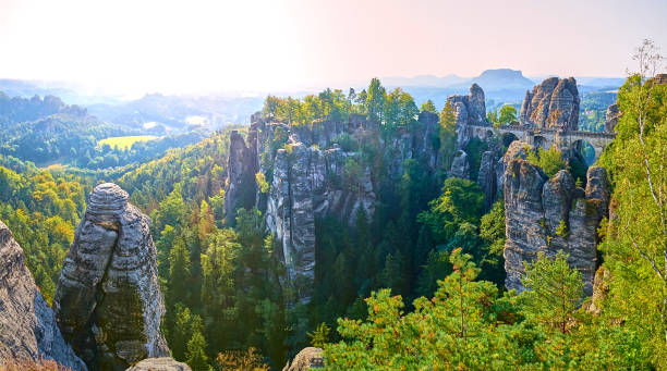 istock Elbe Sandstone Mountains in Saxon Switzerland - East Germany. 1282302781