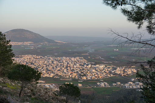 View to Iscal village from Mount Precipice, Nazareth, Israel