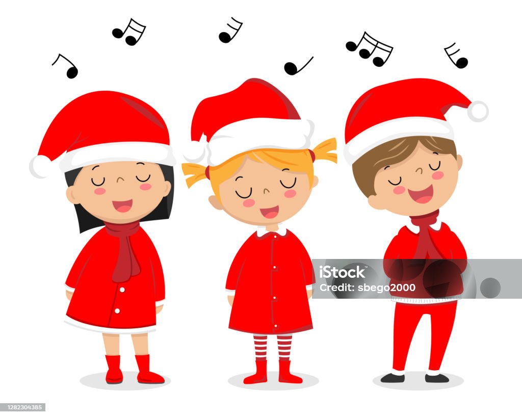 Ilustración de Niños Vestidos Como Santa Claus Cantando Canciones Navideñas  y más Vectores Libres de Derechos de Alegre - iStock