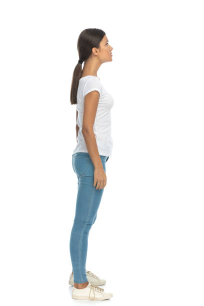 istock Side view of focused casual woman looking forward 1282308824
