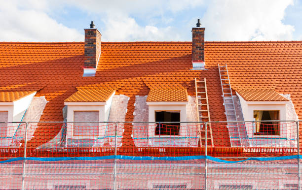 istock Roof renovation on an old building 1282309217
