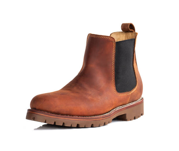 istock Chelsea boot with Oil full grain leather isolated on white background. Clipping path 1282309254