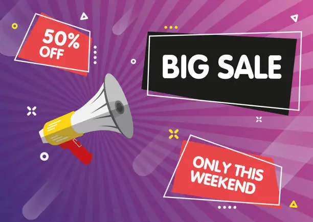Vector illustration of 50% sale, beautiful background banner template with comic theme. vector illustration design.