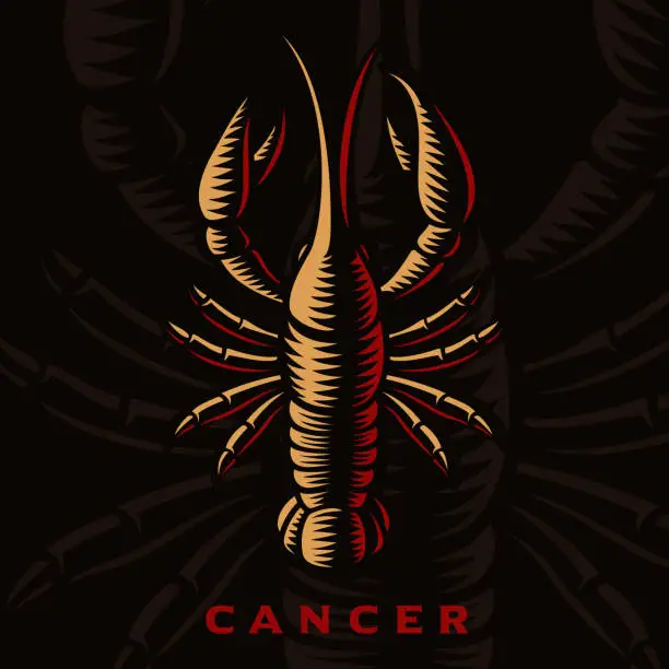 Vector illustration of A vector illustration of Cancer zodiac sign