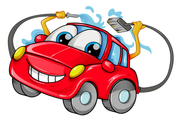 Car Wash Mascot Cartoon Isolated On White Bachground Vector Stock  Illustration - Download Image Now - iStock