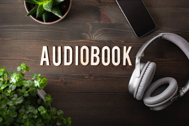 istock audiobook word text concept modern wireless headphones smartphone 1282310791