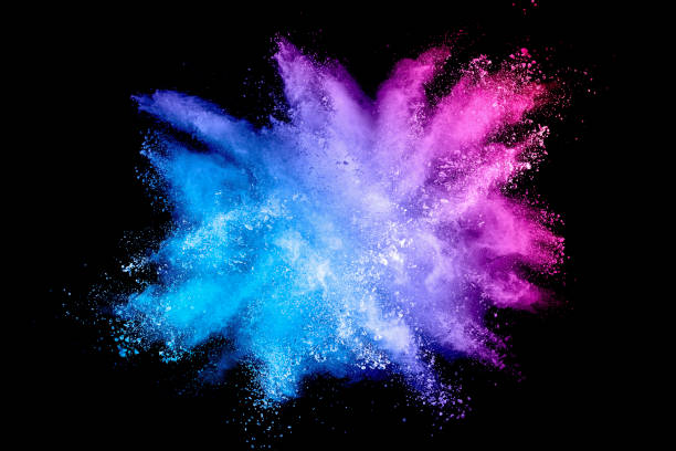 istock Colorful background of pastel powder explosion.Multi colored dust splash on black background.Painted Holi. 1282313624