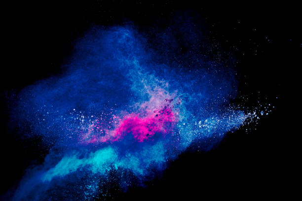 istock Colorful background of pastel powder explosion.Multi colored dust splash on black background.Painted Holi. 1282313627