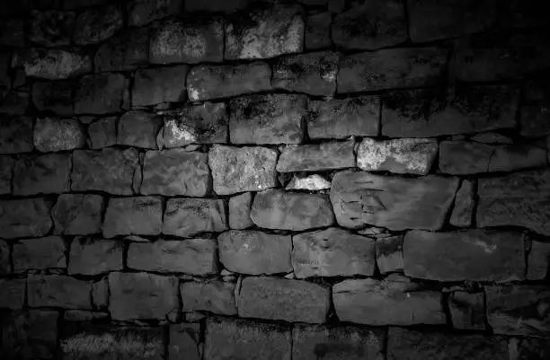 Textured stone wall, decoration detail, facade