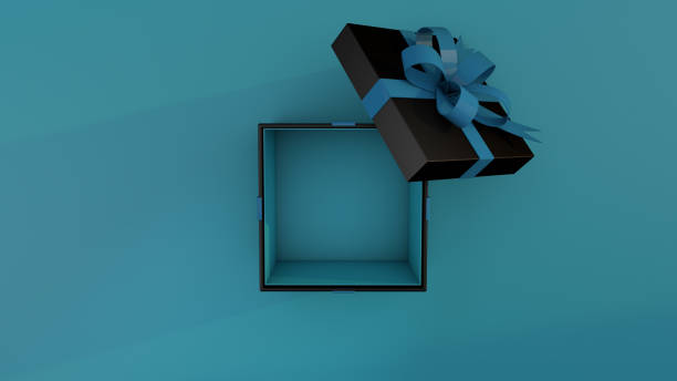 istock Ideal gift box for Cyber Monday promotion in light blue. 3d render 1282318686