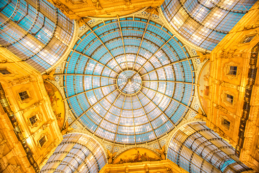 Ceiling In Gallery Vittorio Emanuele II In Milano, Italy