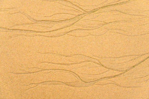 Texture of sand on a beach in the Atlantic Ocean in France.