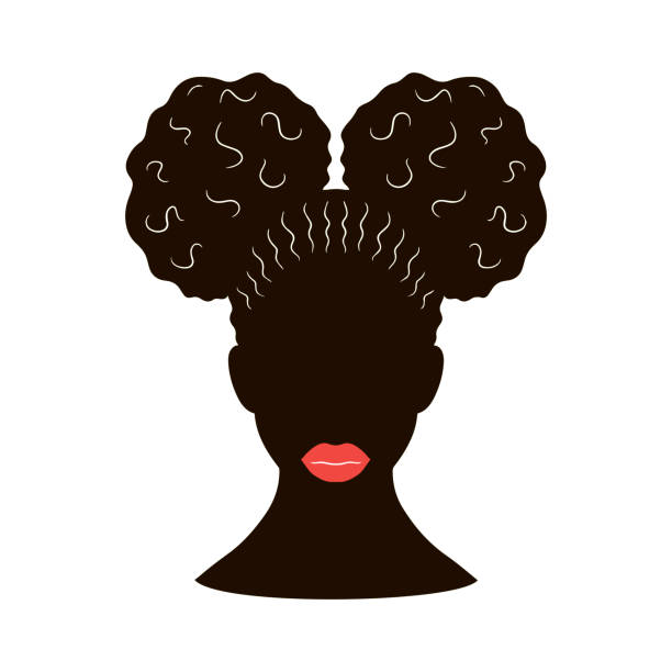 afrikanische frau, silhouette. - afro women african descent silhouette stock-grafiken, -clipart, -cartoons und -symbole