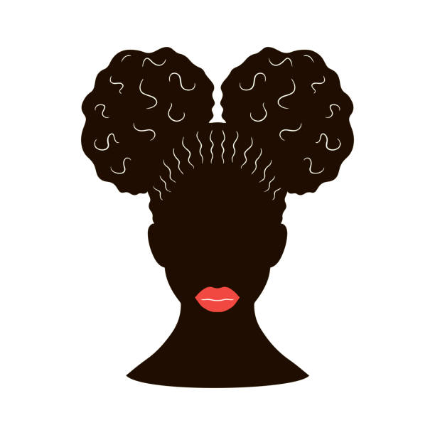 ilustrações, clipart, desenhos animados e ícones de mulher africana, silhueta. - afro women african descent silhouette